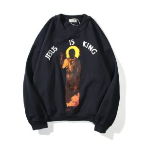 Jesus Is King Printed Pullover Sweatshirt for Men